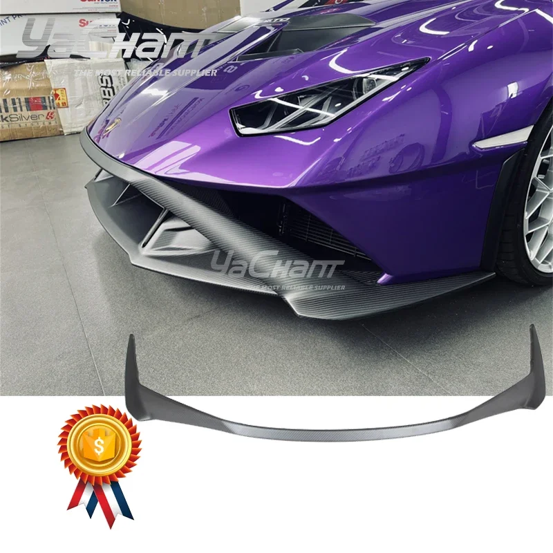 Car-Styling DCF Dry Carbon Fiber OEM Style Front Upper Lip Fit For 2021-2023 Lamborghini Huracan STO Front Splitter Matte Finish