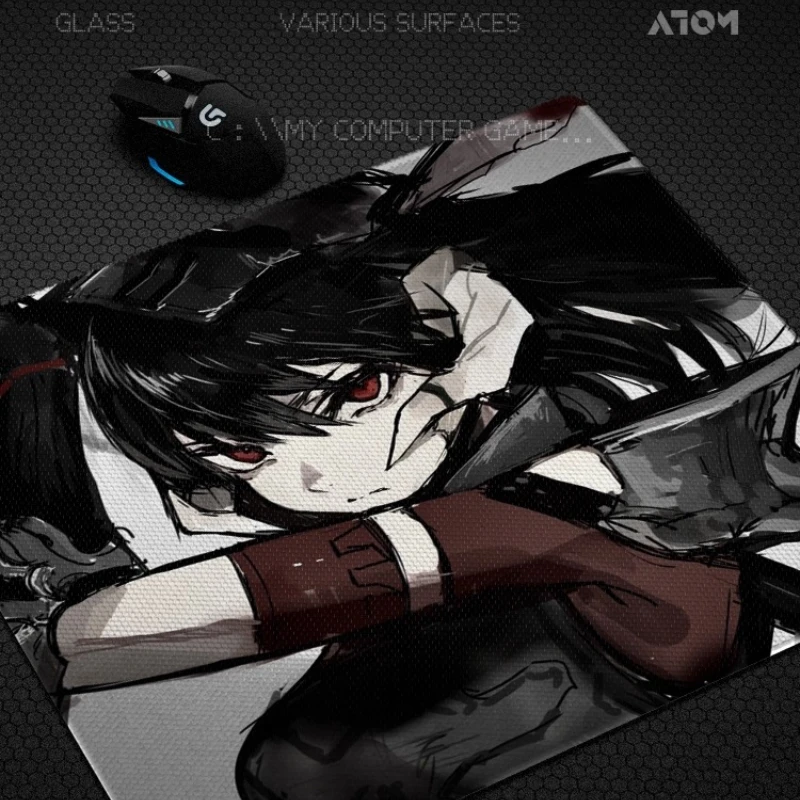 ATOM Photovoltaic Glass Mouse Pads Customized E-Sports Gaming Mats Laser Engraving Technology Desk Pad PC FPS Mouse Pad Gift