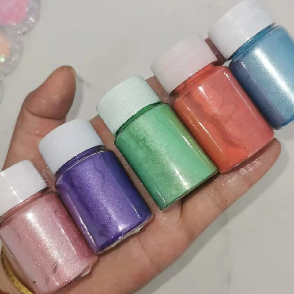 10 COLORI Aurora Neon Shimmer Glitter PoWDER Holo Ice Muscle Specchio Effetto Sfregamento Polvere Arcobaleno Sirena Manicure Immersione Powde