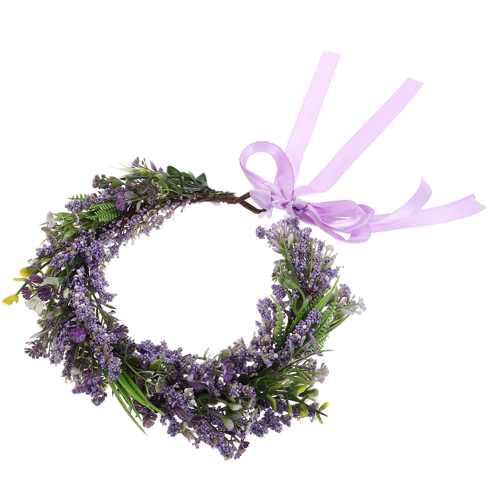 

1Pcs Simulation Lavender Floral Crown Elegant Lightweight Artificial Flower Headband for Weddings Parties Proms Beach Vacations