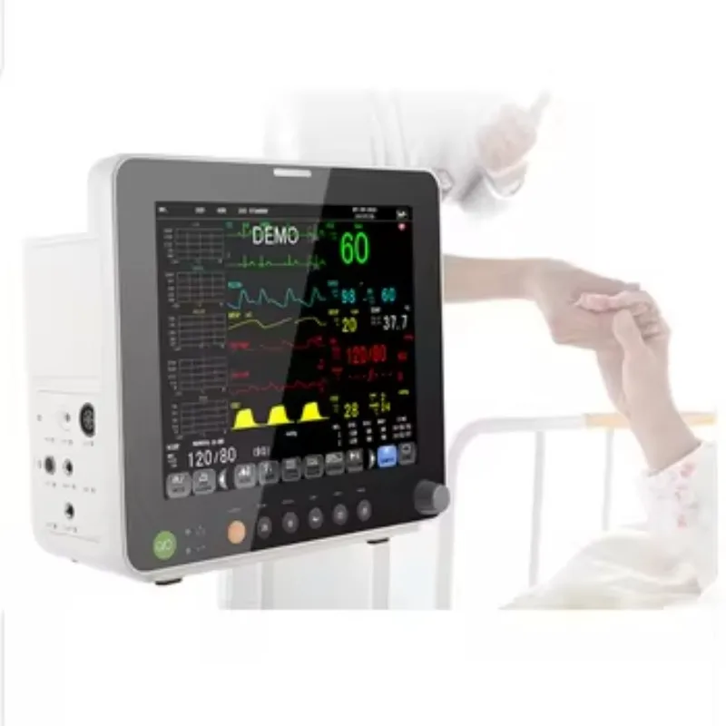 2026 12.1 inch  Remote ICU Multi Parameter Vet Monitor Veterinary Portable Vital Signs Cardiac Monitor Stand Patient Monitor