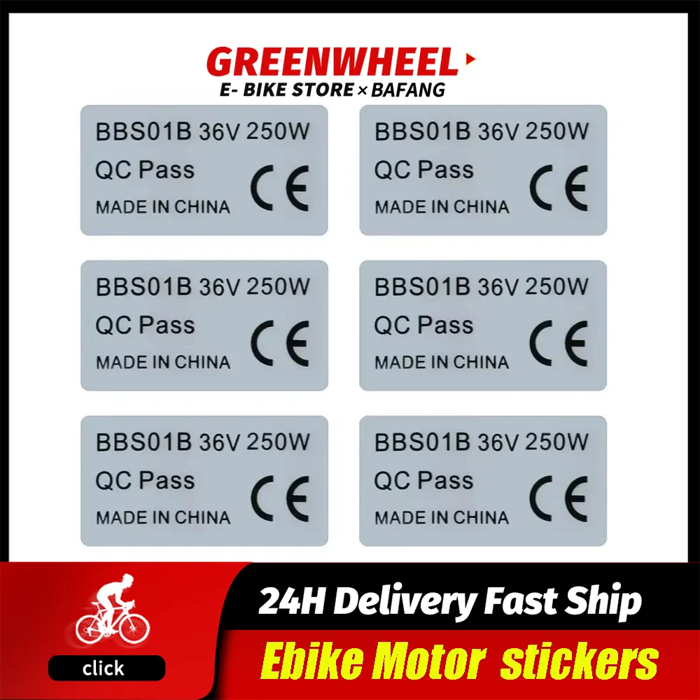 6pcs 36V 250W 48V 750W Stickers Electric Bicycle Sticker for Bafang BBS01B BBS02B BBHD Mid Drive Motor Ebike Accessries