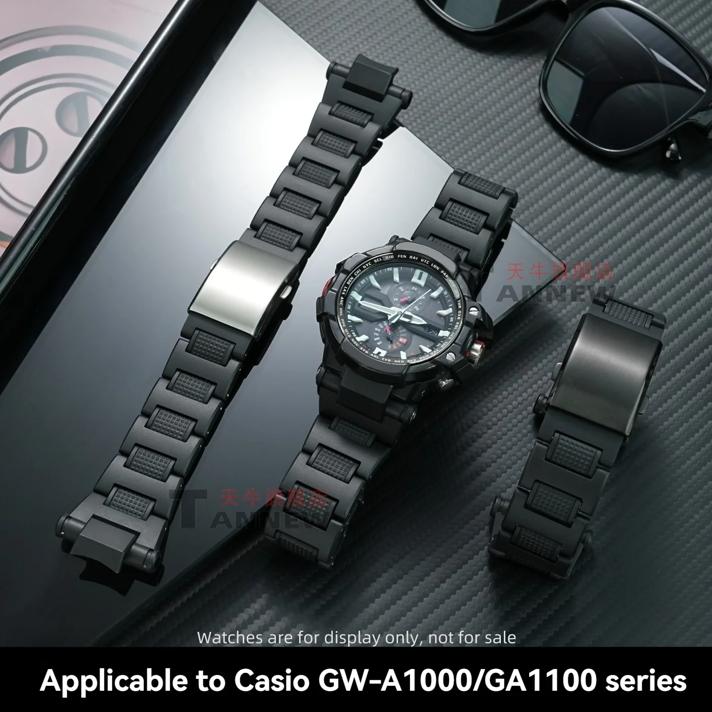 Resin Composite Replacement Watch Band for Casio GA-1000 GA-1100 GW-A1100 A1000 Airborne Mod Bracelet Lightweight Strap