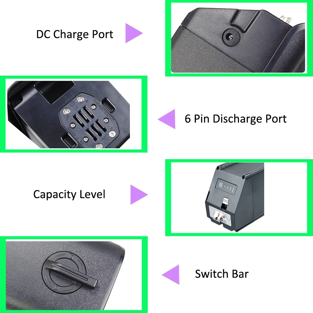 Intube Backup Lithium Battery Pack, 52V 20Ah, 1040Wh 1040Wh, for Magicycle Deer Ocelot Pro, Step-Thru Fat Tire Electric Bike