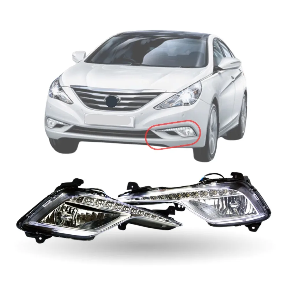 

For Hyundai Sonata YF 2011 2Pcs Led Daytime Running Light Front Bumper Daylight Fog Lamp Driving Light Accessories Plug and Play