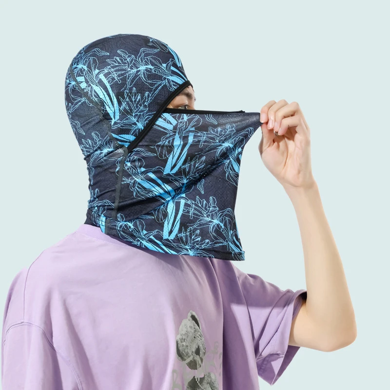 New Summer Cool Balaclava Ice Silk Motorcycle Neck Cycling Helmet Full Face Hood Sun Anti-UV Protection Sports Face Cover Hat