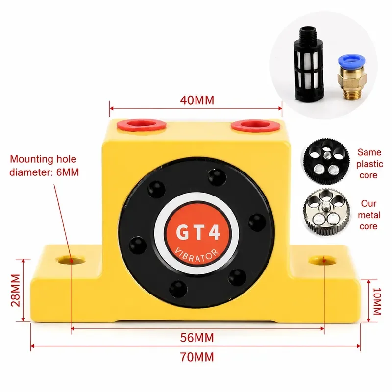 Pneumatic Vibrator GT8 10 13 16 20 25 30 36 48 60 Turbine Oscillator Industrial Air Hammer Blanking Parts