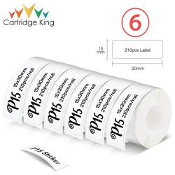 4/6PK P15 Thermal Printer Label Sticker 15mm x 30mm 210PCS/ Roll Self-adhesive Waterprood White Label Tape DIY White Label Paper