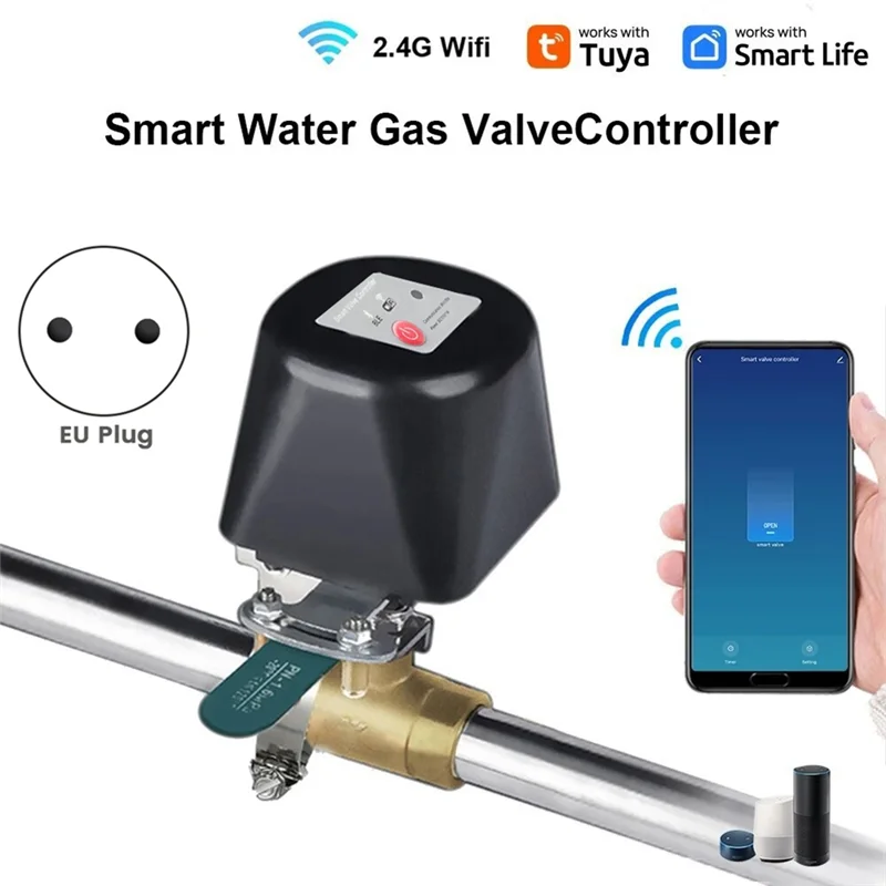 AB45 Tuya Wi-Fi умный контроллер клапана манипулятора для воды, газа, автоматическое отключение, выключение, поддержка Alexa Home Smartlife