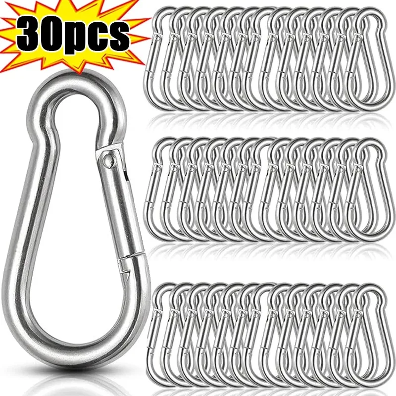 10/20/30PCS Aluminum Carabiner Key Chain Clip Outdoor Camping Keyring Snap Hook Water Bottle Buckle Travel Climbing Accessories