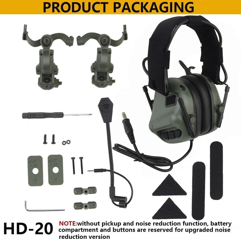 GEN5 Tactische Headset Militar Jacht Schieten Ruisonderdrukkende Hoofdtelefoon voor SNELLE Helm OPS Wendy M-LOK Arc Headset