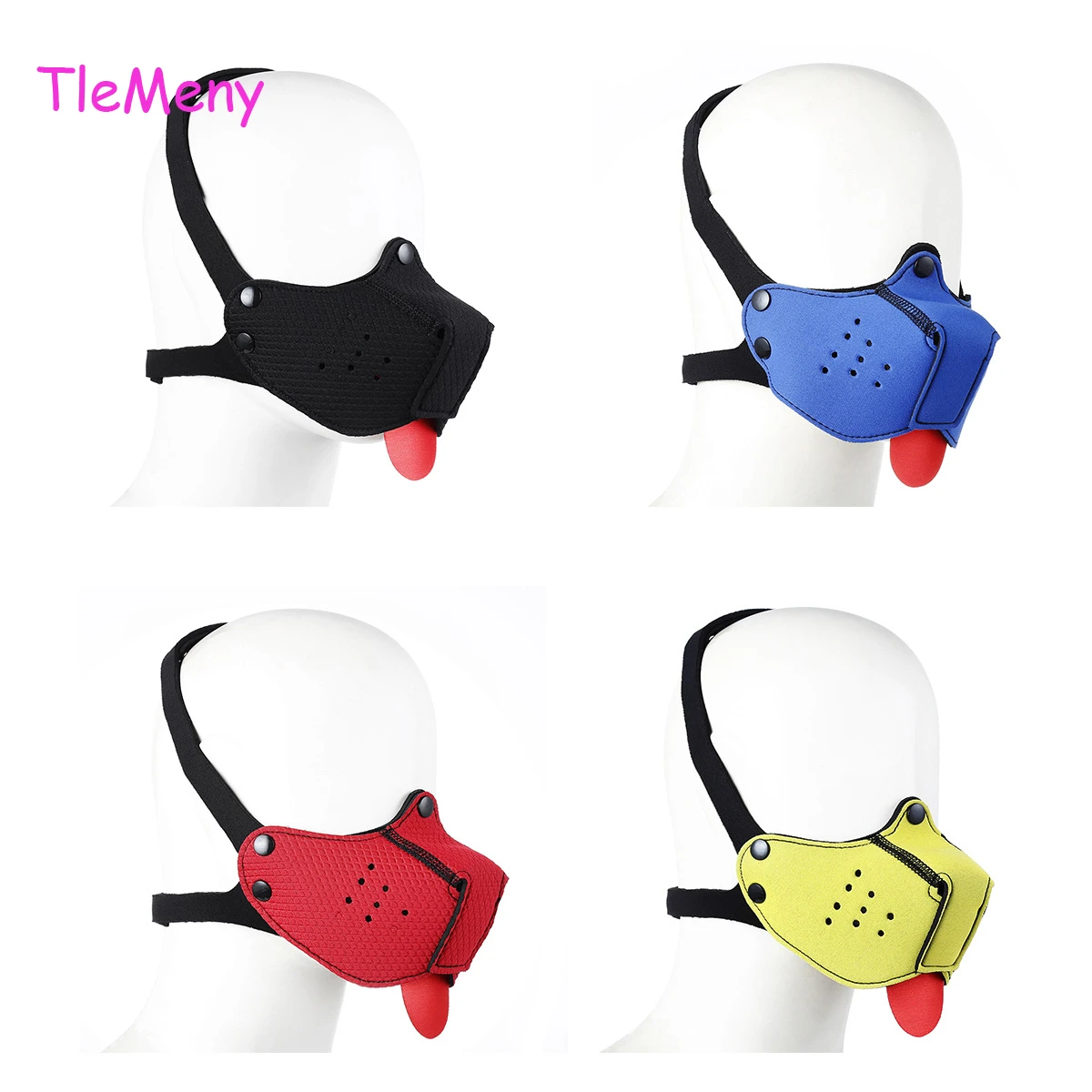 4 Colors Sexy Dog BDSM Bondage Puppy Play Hoods With Detachable Nose Slave Pup Mask Fetish SM Flirting Game Toys For Erotic Hood