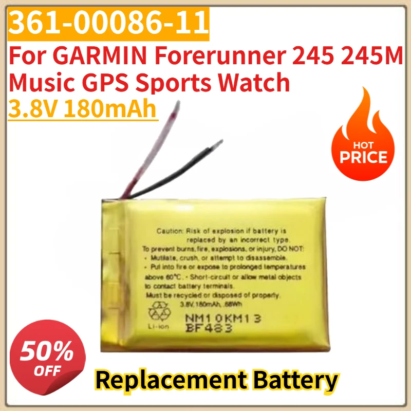 

Новый сменный аккумулятор 3.8V 180mAh 361-00086-11 для спортивных GPS-часов GARMIN Forerunner 245 245M Music