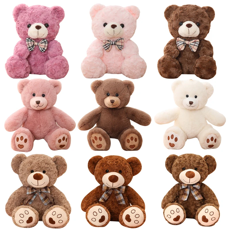 Ours en peluche avec noeud brun 45 cm Ours en peluche avec noeud brun 45 cm