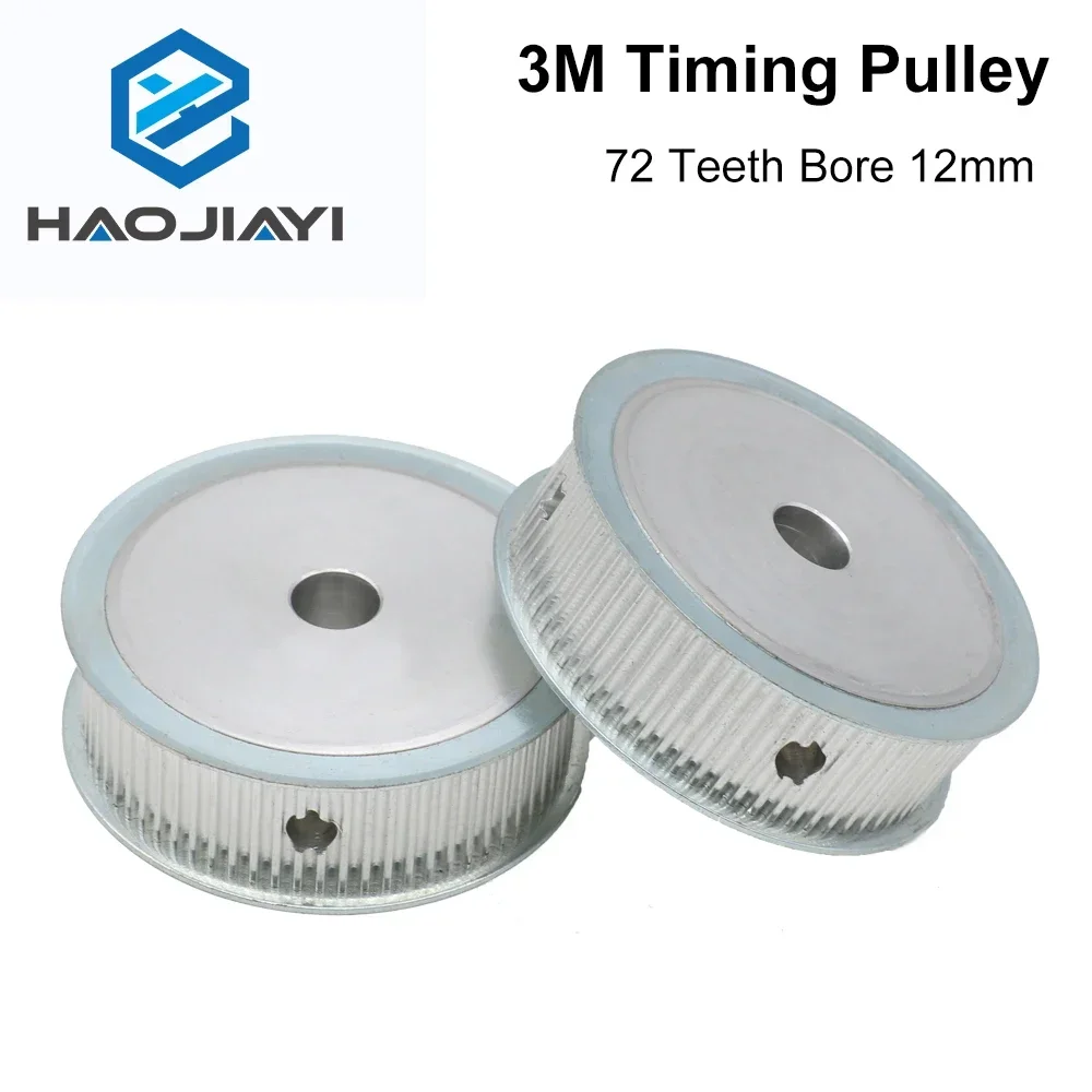 HAOJIAYI 3M72 Teeth HTD 3M Timing Pulley Bore 6/8/10/12/14/15/19/20mm for Width 20mm AF/BF Aluminium  HTD3M Synchronous Belt 72T