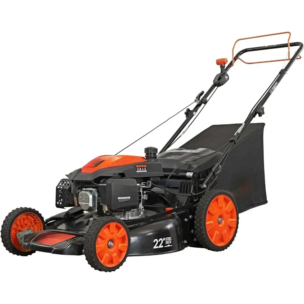 Lawn Mower, Select PACE 6 Speed CVT High Wheel RWD 3-in-1 Gas Walk Behind Self Propelled Lawns Mowers, Black,Lawn Mower