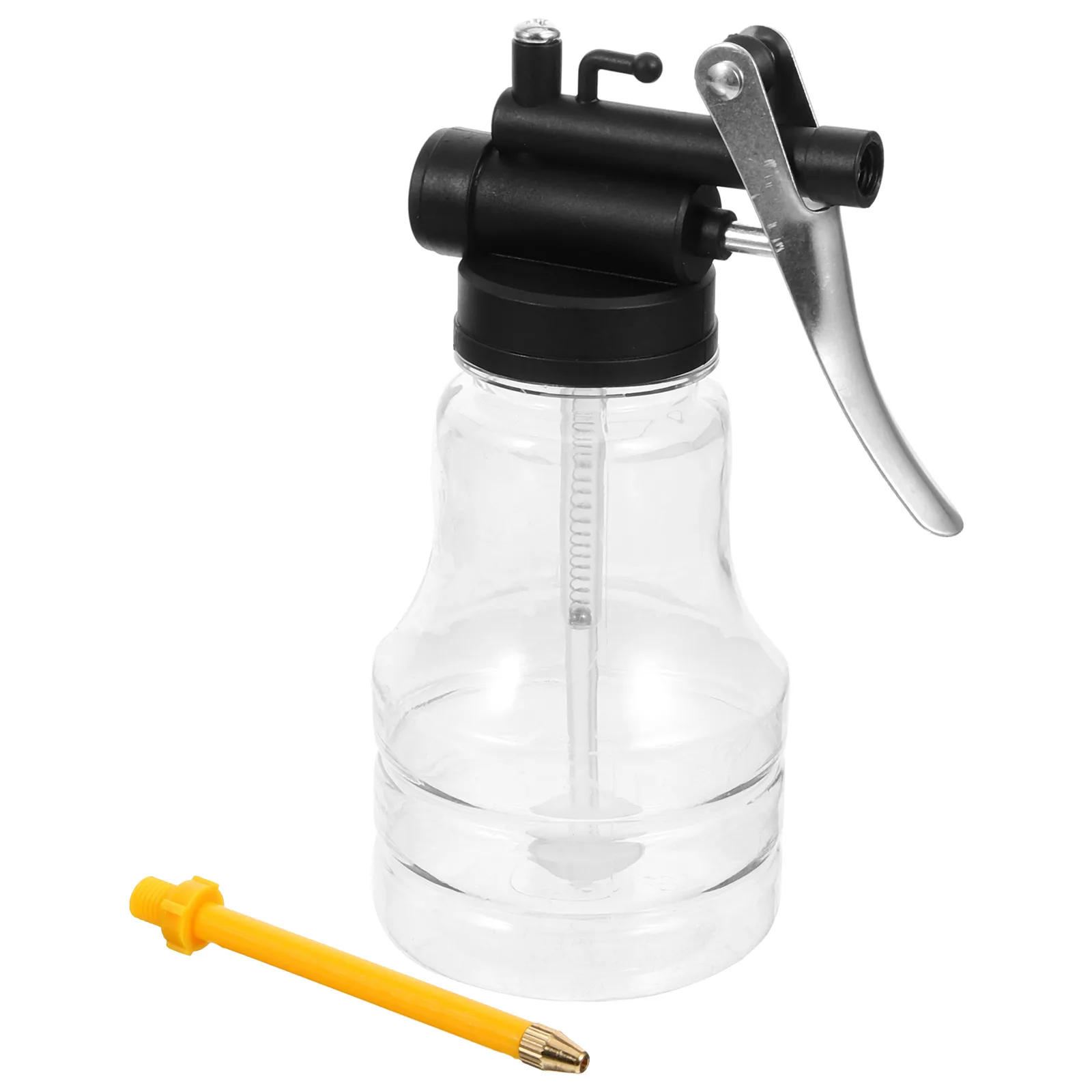 

Plastic Oil Can Pump Transparent Body Small Nozzle Adjustable Angle Motor Oil Dispenser Container Lubrication Hand Pump Car
