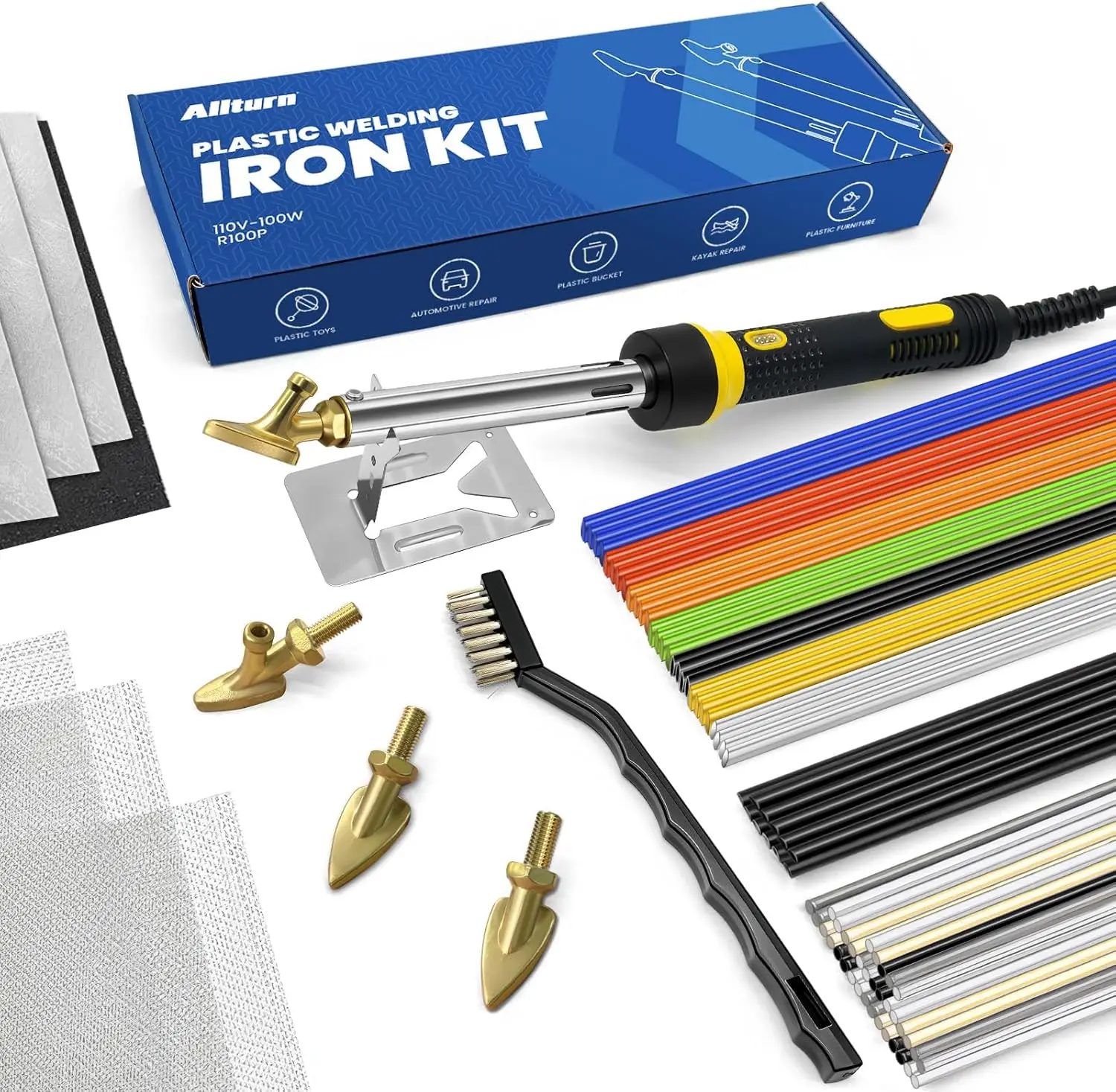 

Набор для сварки пластика 110В 100Вт для ремонта бамперов автомобилей, приборных панелей, каяков, баков