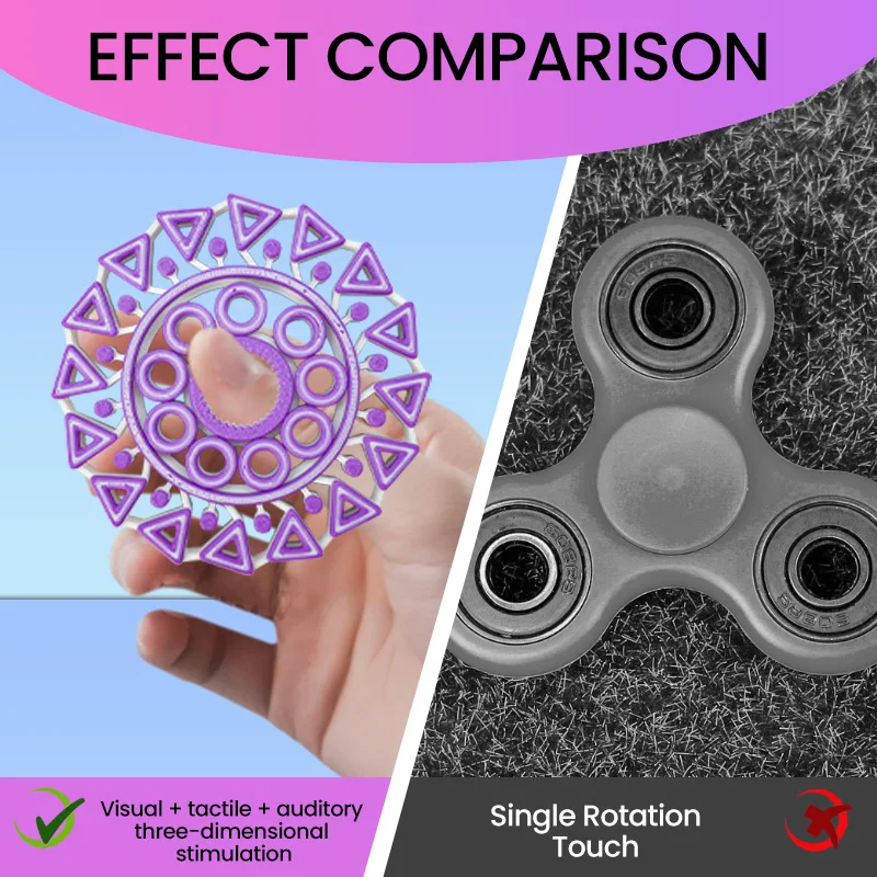 Stress Relief Top "Sharp Teeth": een creatief en leuk stressverlichtingsspeeltje voor kinderen, gemaakt van plastic Fidget Spinner-speeltje