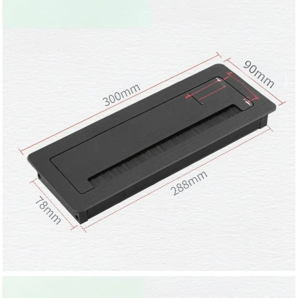 Durable Aluminum Desktop Cable Grommet Soft Close Wire Organizer Box For Modern Office Conference Table Cord Housing