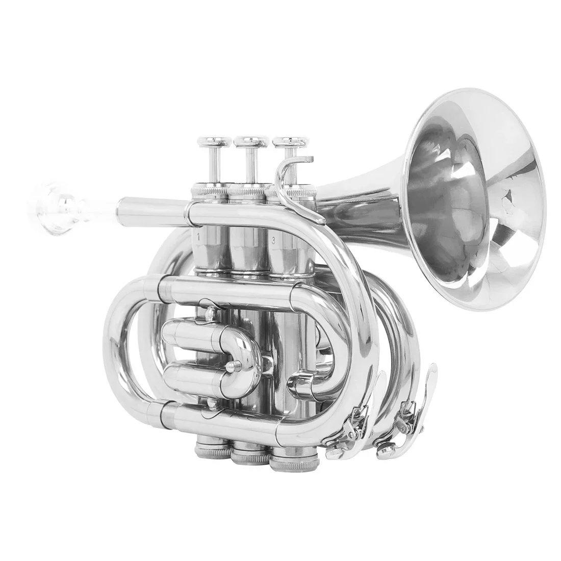 Brass Pocket Trumpet Mini Trumpet Cornet Three Keys Trumpet Beginners Playing Western Musical Instruments