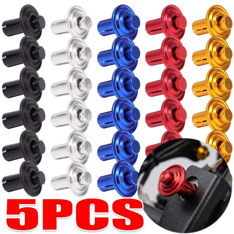 

6mm Aluminum Alloy Motorcycle Modification Screw Clips Push-to-Install Frame Locking 5 Sets of Motorcycle Screw Clips 5 Colors