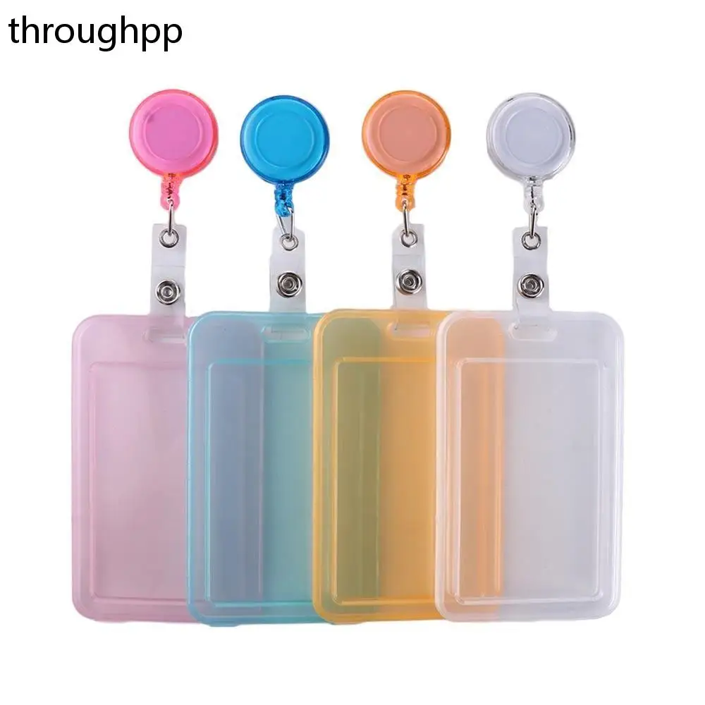 

Transparent Card Cover Women Men Student Bus Card Retractable Pull Badge Holder Business Credit Cards Bank ID Card