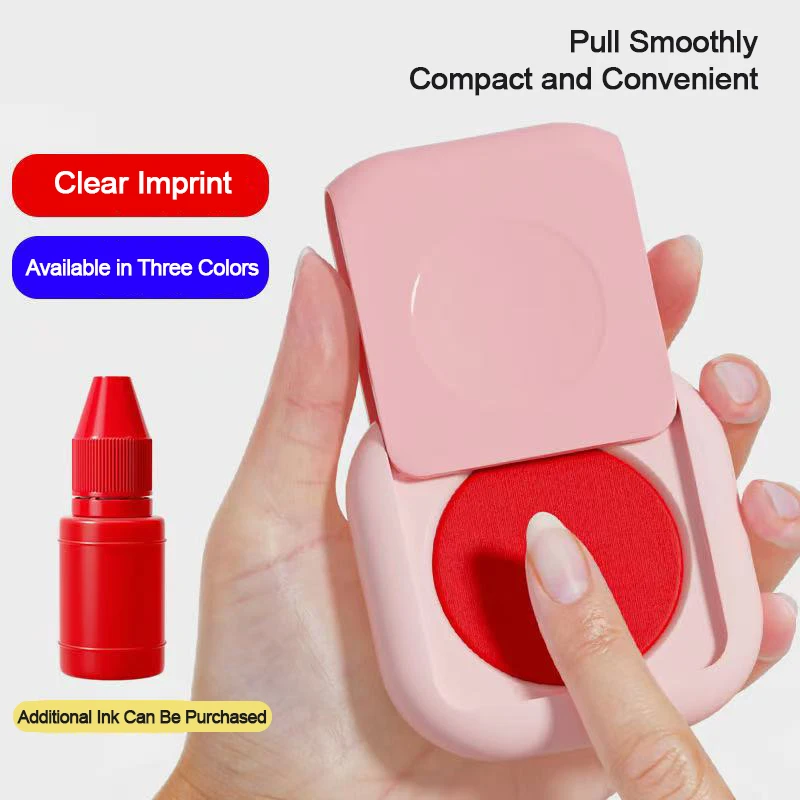 Almofada de impressão digital portátil pequena almofada de impressão de escritório financeiro bonito vermelho azul preto mão conta selo especial para tinta passada