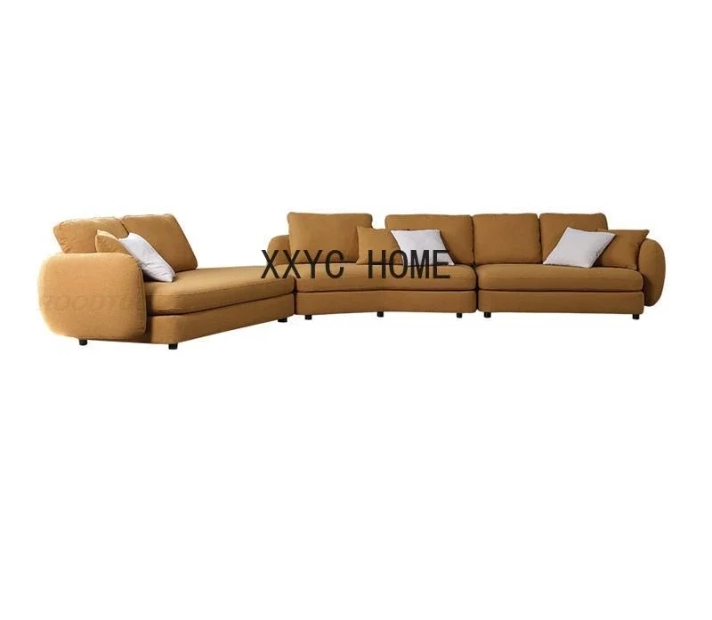 Sectional Sofa For Large Apartment Washable Technical Cloth Light Brown كنبايات غرفة جلوس Мебель Для Дома Диваны Nordic