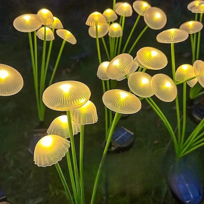 Solar mushroom lamp, courtyard landscape, jellyfish lamp, garden lawn decoration, floor mounted lamp, outdoor waterproof
