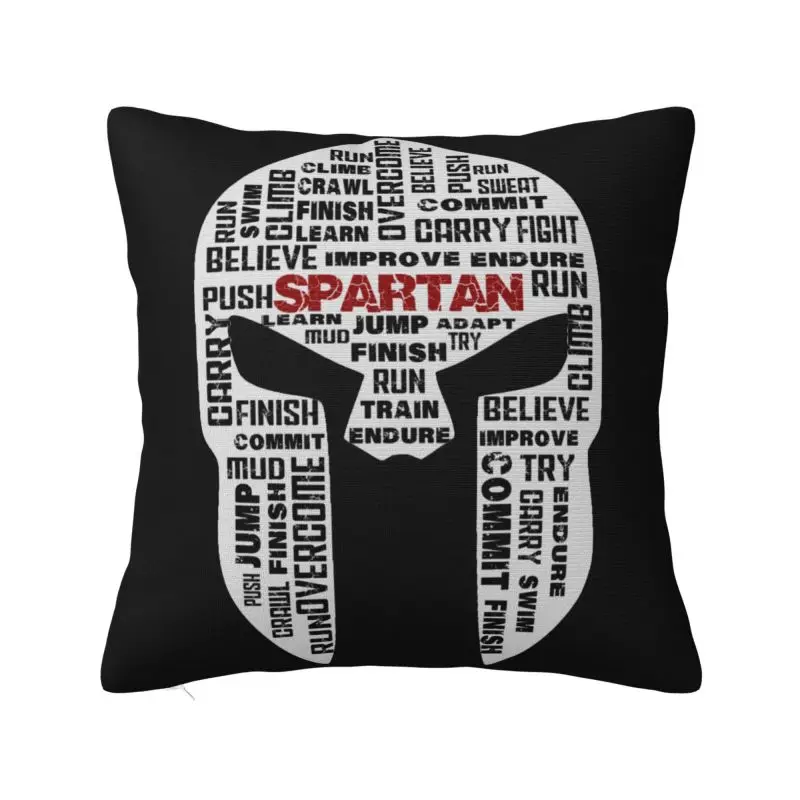 Luxury Spartan Race Helmet Cushion Cover 45x45cm Velvet Sparta Spirit Throw Pillow for Sofa Square Pillowcase Home Decorative