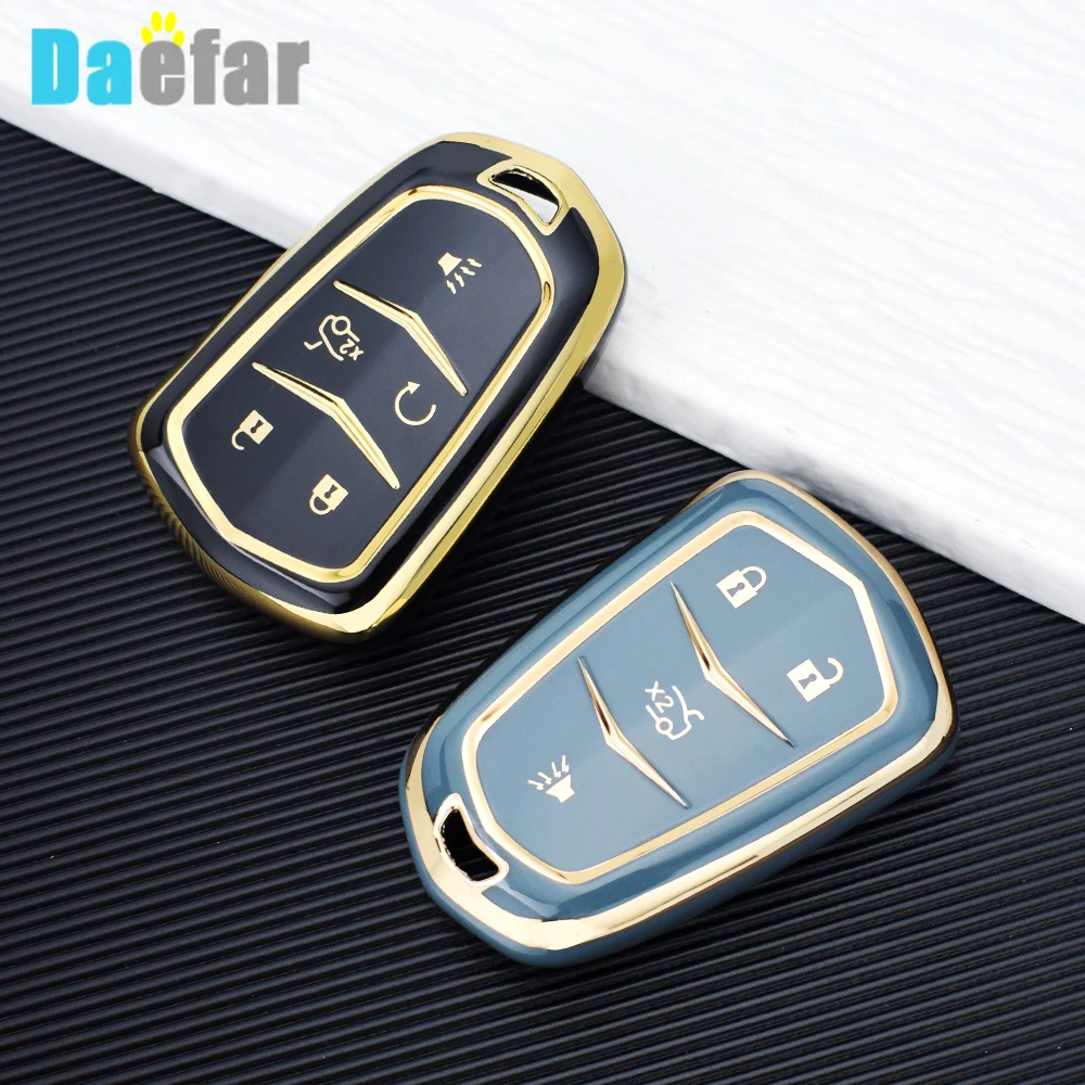 

Чехол из ТПУ для автомобильного смарт-ключа для Cadillac ATS CT6 CTS DTS XT5 Escalade ESV SRX STS XTS ELR 2014-2018, брелок для ключей, сумка, брелок