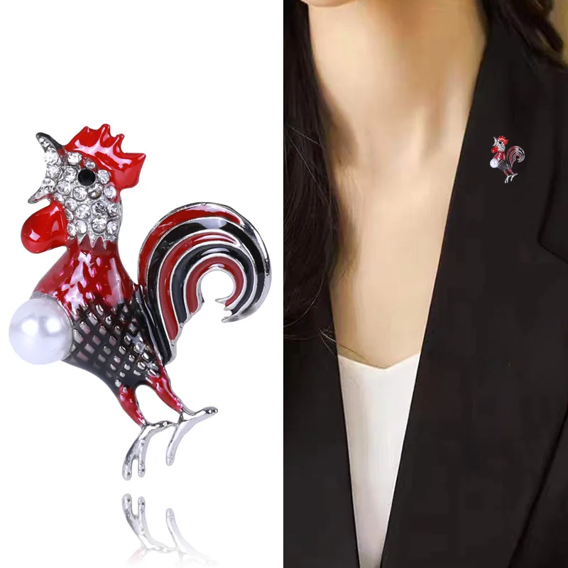 

New Retro Rooster Brooches, Unisex Zodiac Rooster Animal Pins, Office Parties, Friends, Jewelry Gifts, Clothing Accessories