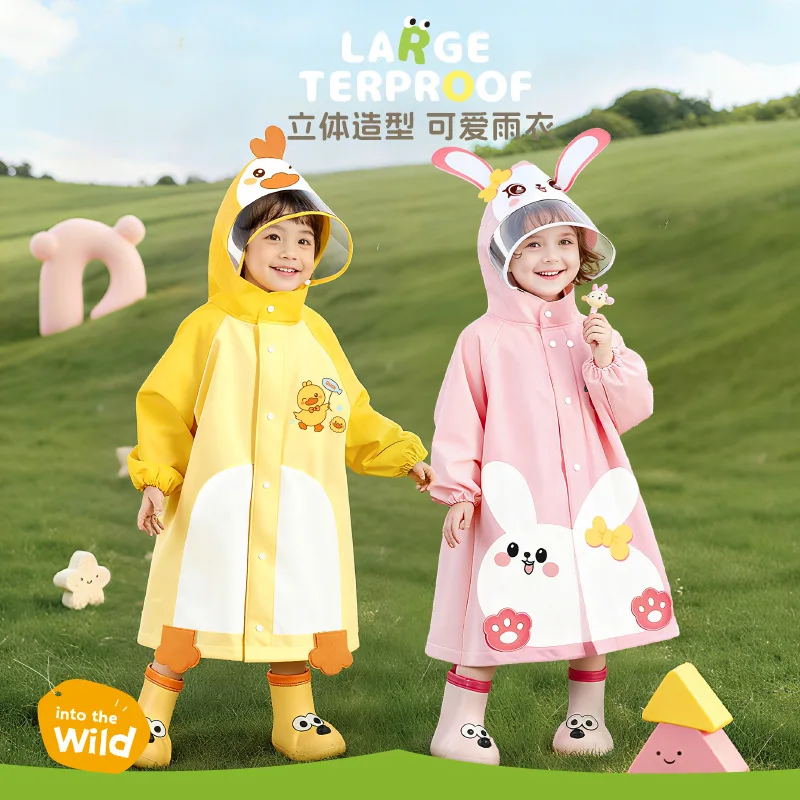 

2025 New Cartoon Children's Raincoat Soft Environmentally Friendly EVA Boys & Girls Poncho 2-6 Years Old Waterproof Baby Cape