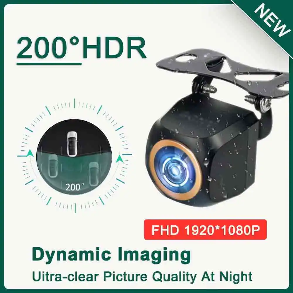 

AHD 1920x1080P Car Rear View Night Vision Vehicle back Camera 200° For Fisheye Golden Lens Full HDR