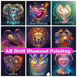 Love Constellation AB Diamond Painting Embroidery Astrology Zodiac Sign Handmade Cross Stitch Mosaic Handicraft Home Decor Gift