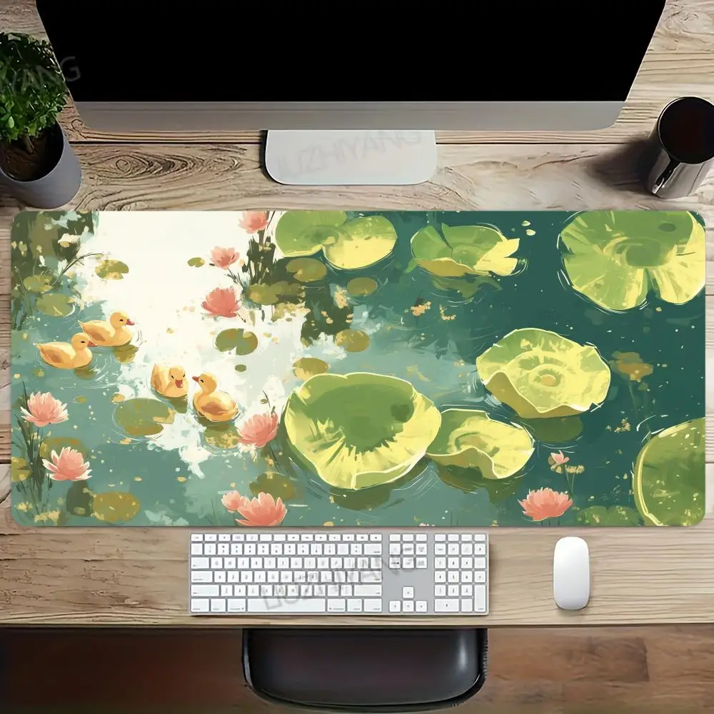 

Little Yellow Ducks Mouse Pad Large Computer Office Game Table Mat XXL Rubber Anti-slip Stitch Edge Keyboard Mats Long Desk Pads