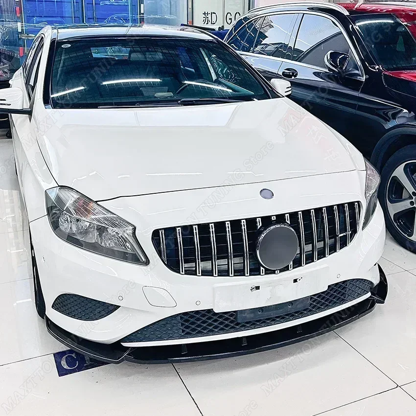 3Pcs Front Bumper Diffuser Splitter Lip Body Kit For Mercedes Benz A Class W176 A180 A200 A250 2013-2018 Spoiler Accessories