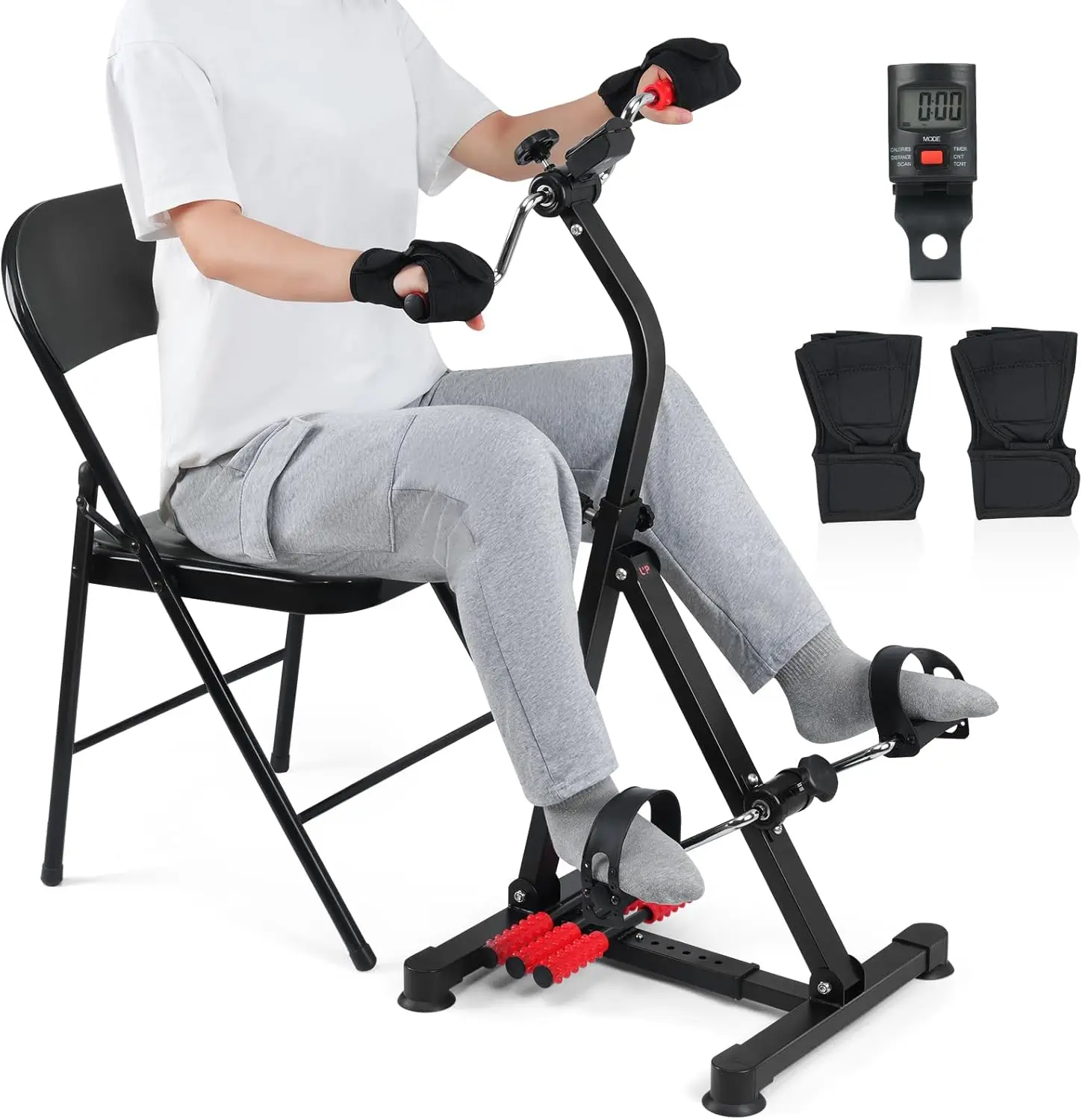 

Adjustable Pedal Exerciser Bike for Seniors - Hand Arm Leg and Knee Therapy, Stroke Recovery, Portable Fitness Equipment for Tot