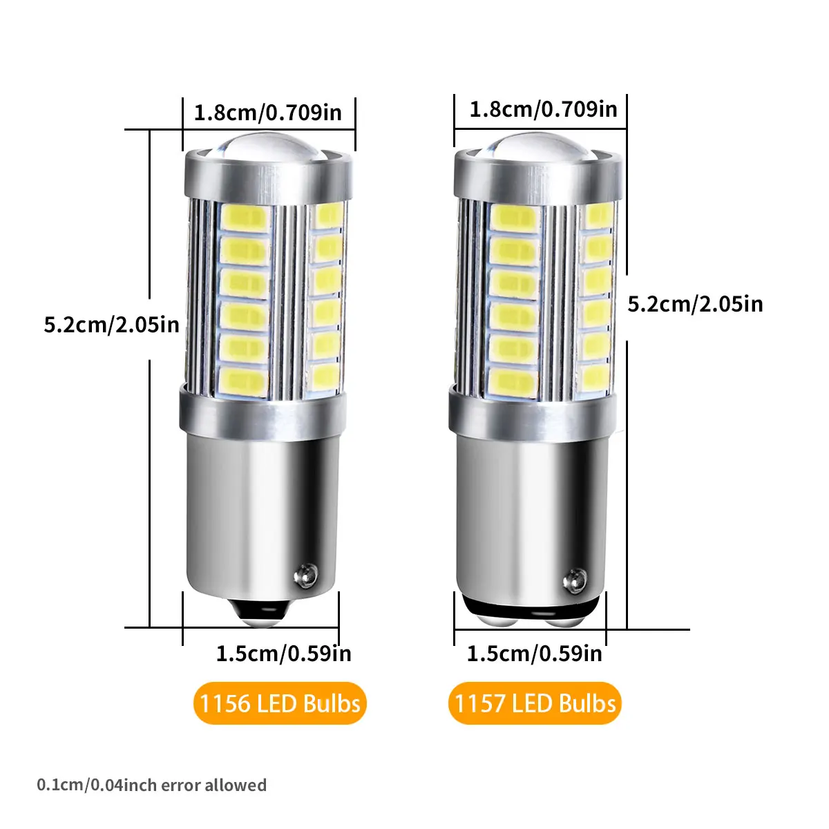 2PCS 1156 Ba15s 1157 Bay15d 33 SMD Led Car Flash Brake Bulbs for Car Turn Signal Fog Brake Reverse Backup Running Lights