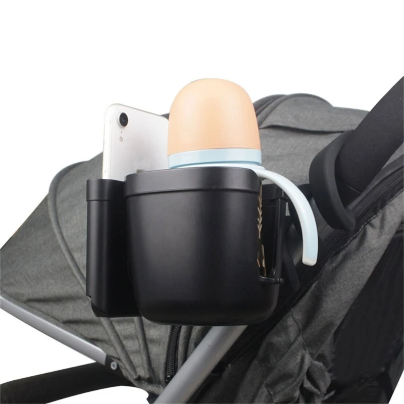 2 in 1 BuggyPushchair Drink Beverage Holder Bottle Organiser for Stroller Wheelchair Walker with Phone Holder Universal