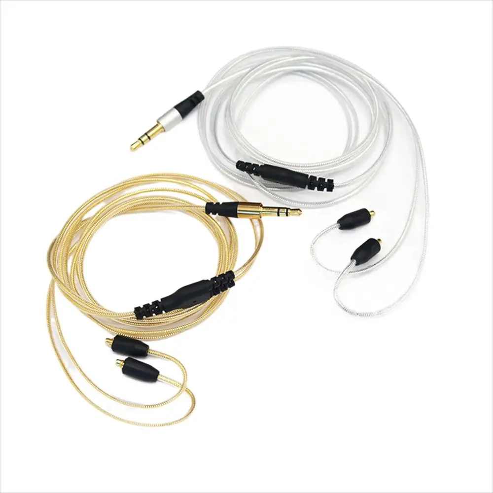 3.5mm MMCX Headphones Cable Grey/Silver/Gold Detachable Earphone Cable Replacement Metal Light-weight MMCX Audio Cable MP3 MP4