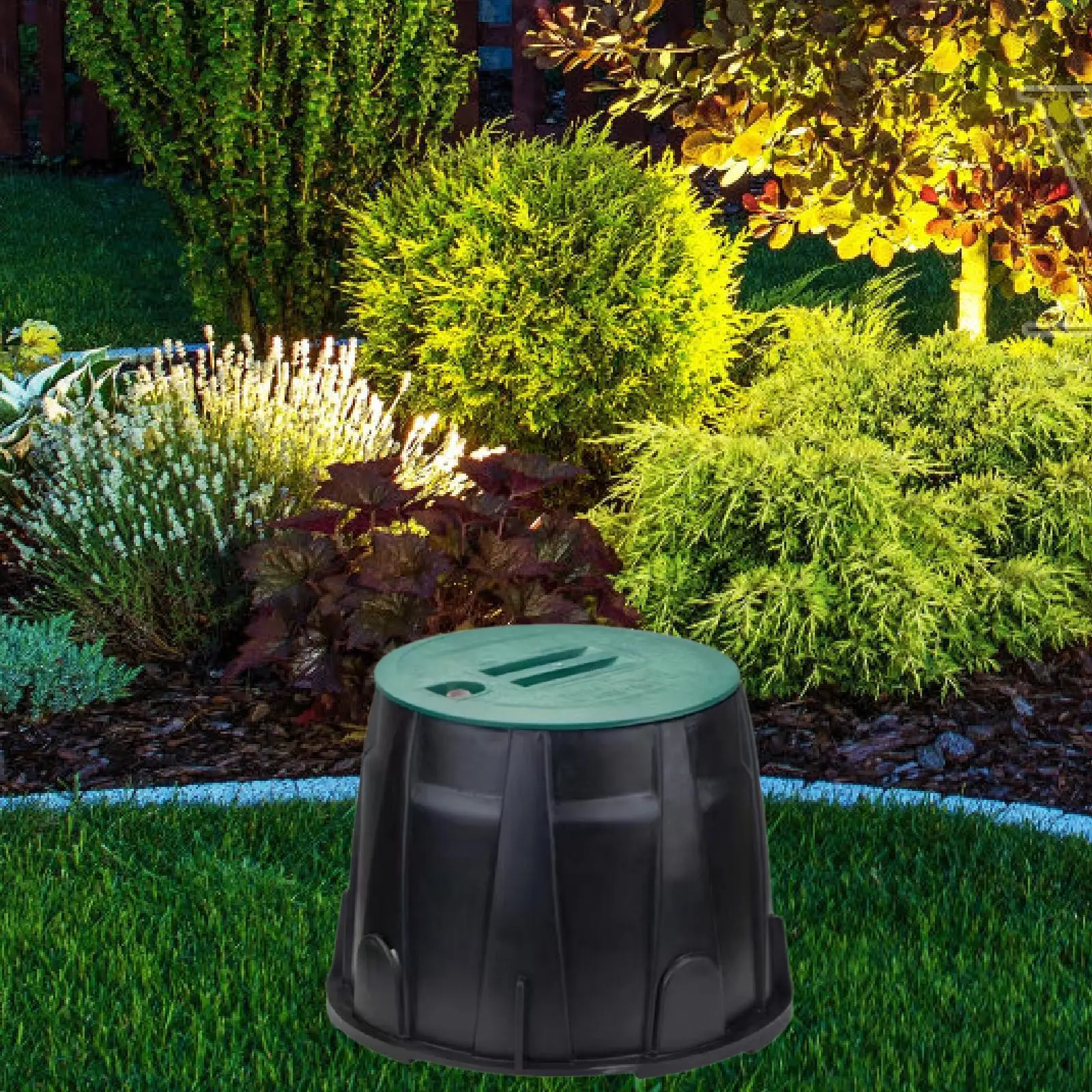 

Irrigation Valve Box Professional Plastic Sprinkler Valve Box with Lid for Garden Irrigation System Outdoor Yard
