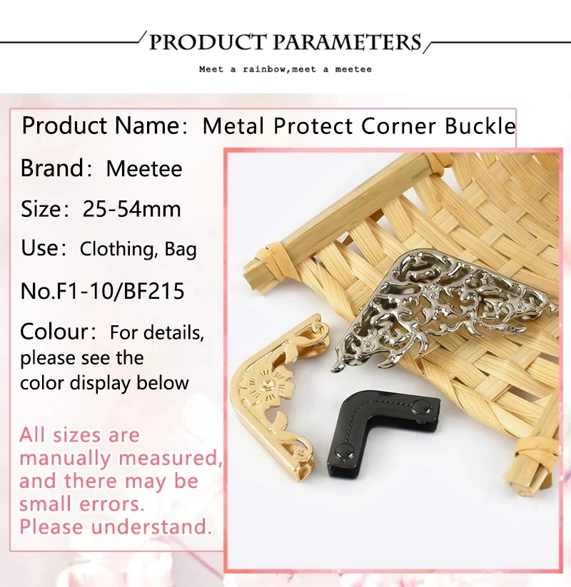 5/10 Stück Deepeel 25/35/40/45/54 mm Handtasche Kantenschutz Schnallen Gepäck Taschen Ecke Dekor Metallverschlüsse DIY Hardware Zubehör – Detail 5