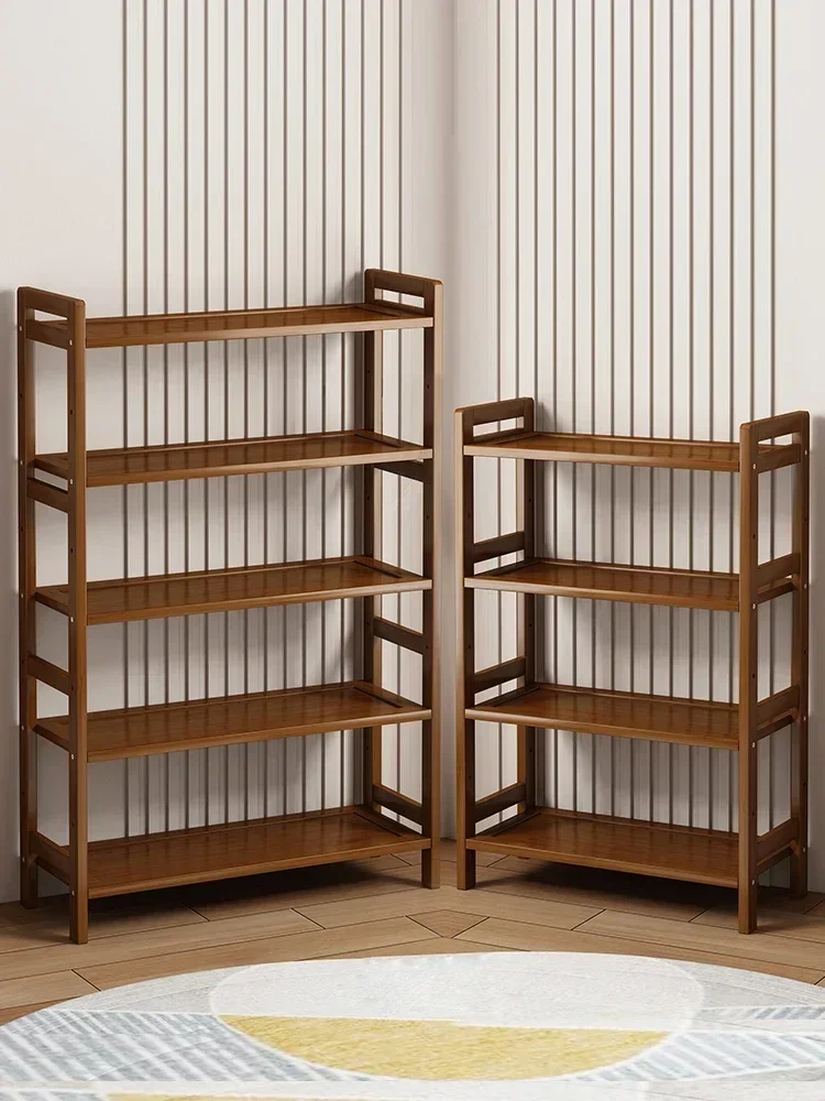 Durable Home Multifunctional Living Room Storage Shelf Bamboo Floor-to-ceiling Multi-layer Divider Desktop Organizer Rack