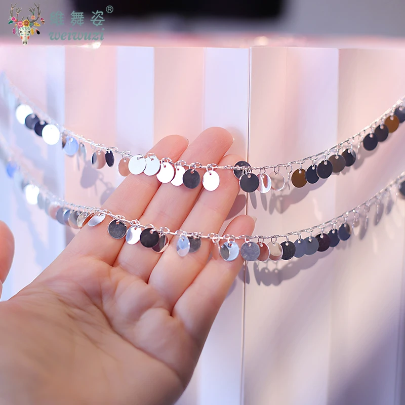 Accesorios de práctica de danza del vientre para mujer, cadena de Metal con lentejuelas para el ombligo, cadena de cintura para danza Oriental para adultos y niños