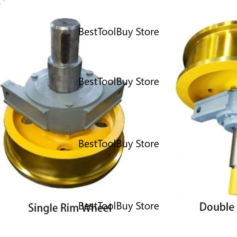 

Assembly of driving wheels and small wheels of overhead cranes