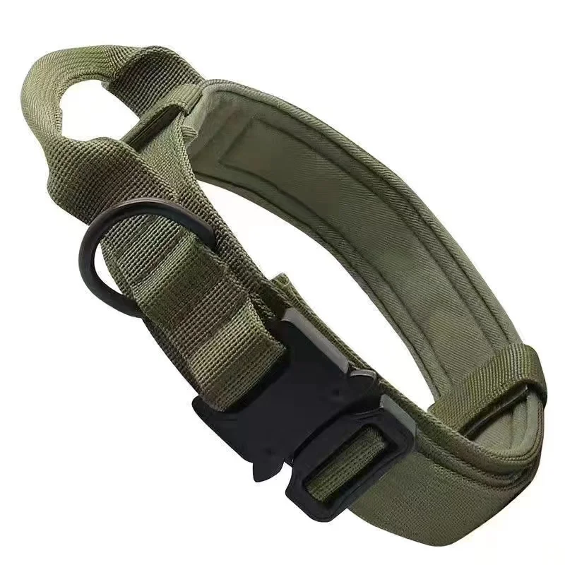 Tactical Pet Collar  Dog Collar Adjustable Collar for Medium and Large Working Dogs Metal Buckle Control Handle