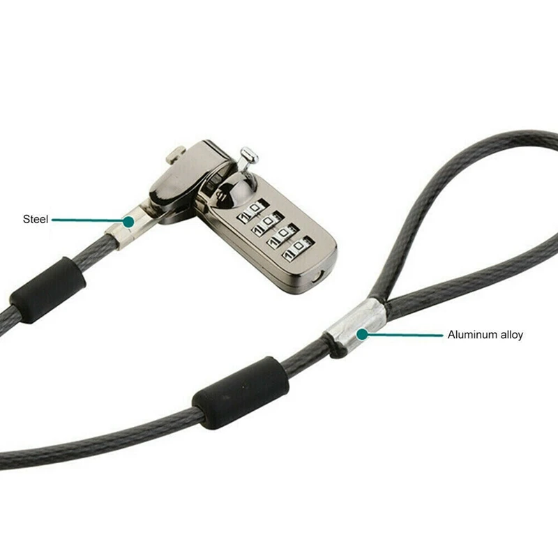 Laptop Notebook Cable Lock, 4 Digital Password Lock, Universal USB Laptop Security Cable Lock, 1 pc