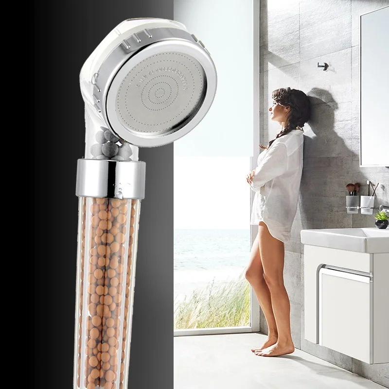 High Pressure Anion Replacement Filter Balls Shower Spa Head Shower Handheld Water Saving Shower Head Bathroom Accessories